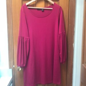 Cute bright pink tunic dress with sleeve detail.